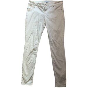 Express Women's Straight Skinny Jeans Slim Fit Stretch Denim White 8T Light Wash